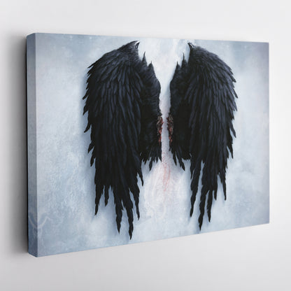 Banksy Angel Black Wings Canvas Wall Art – Bold Street Art Decor