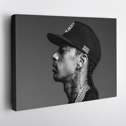 Nipsey Hussle Black and White Canvas Wall Art – Music Legend Home Decor