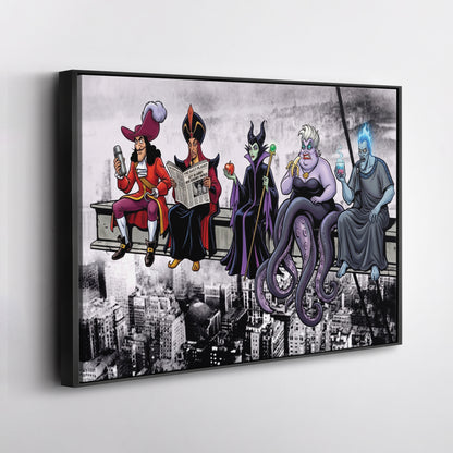 Disney Villains Lunch Atop a Skyscraper Canvas Wall Art