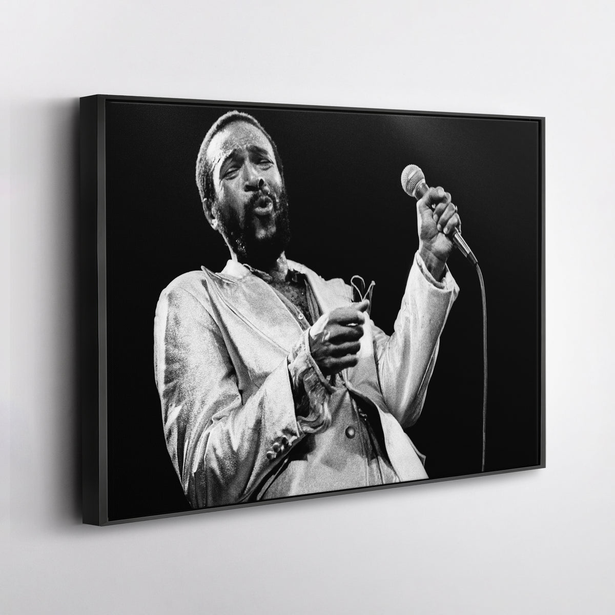 Marvin Gaye Black and White Canvas Art – Soul Singer Poster Wall Decor