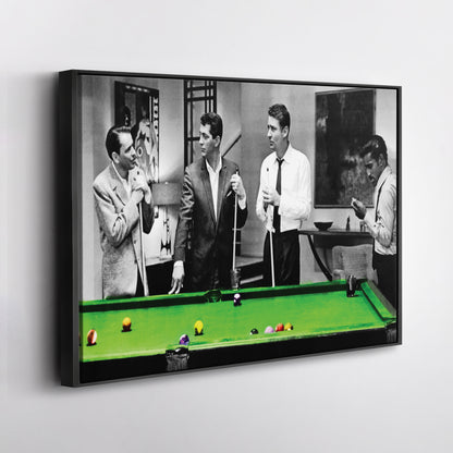 The Rat Pack - Playing Pool Canvas Wall Art Decor