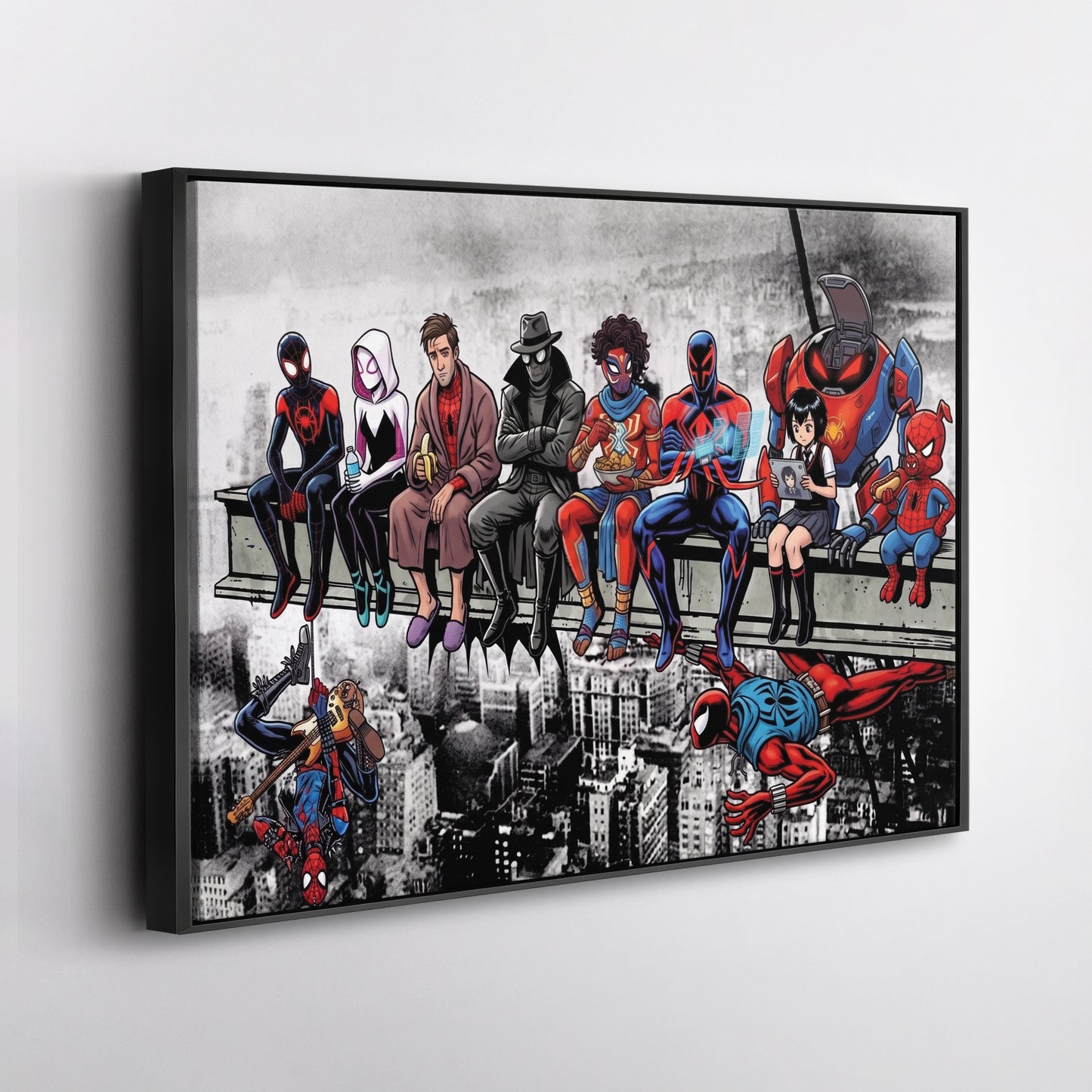 Spider Verse Lunch Atop a Skyscraper Canvas Wall Art