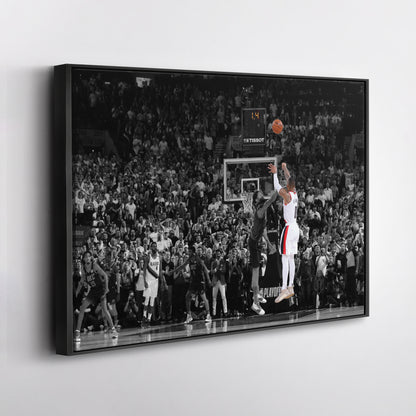Damian Lillard Dame Time Canvas Wall Art – NBA Player Print for Home
