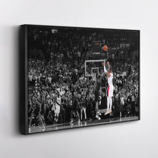 Damian Lillard Dame Time Canvas Wall Art – NBA Player Print for Home