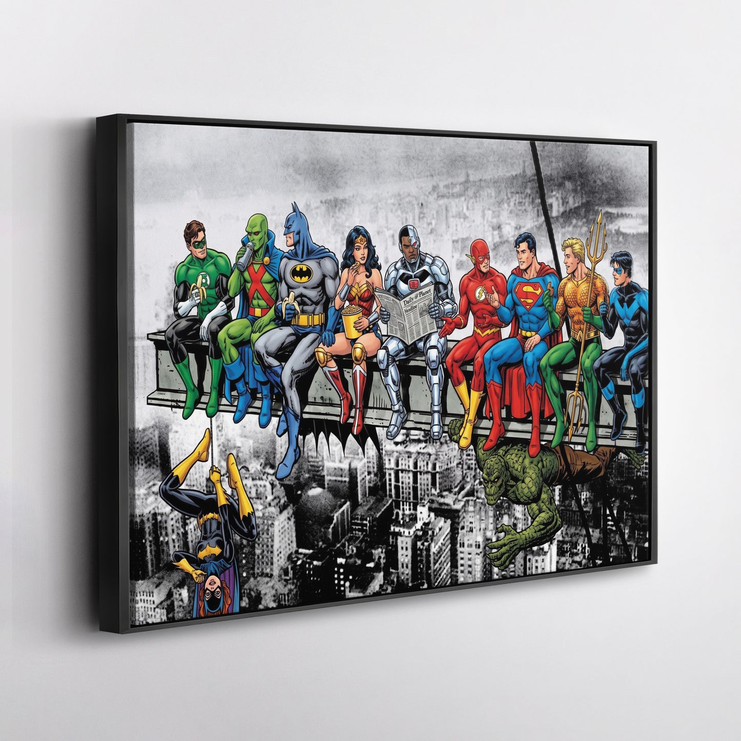 Justice League Lunch Atop a Skyscraper Canvas Wall Art