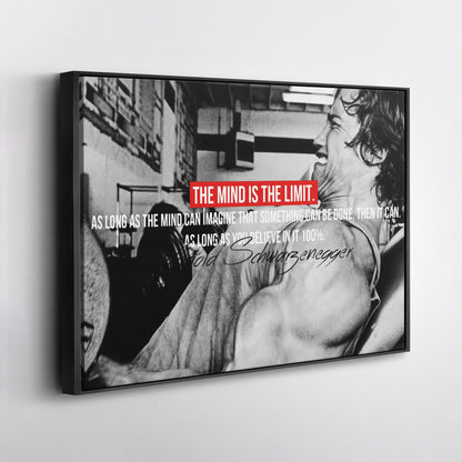 Arnold Schwarzenegger Motivational Quote Canvas Print – Wall Art for Home Office & Fitness Decor