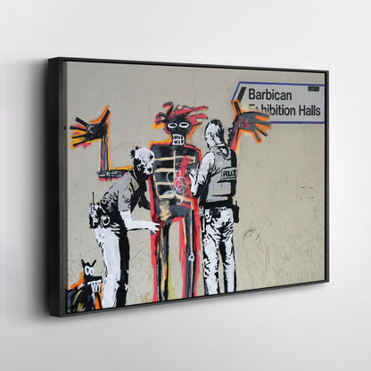 Banksy x Basquiat 'Installer' Canvas Print - Framed Wall Art