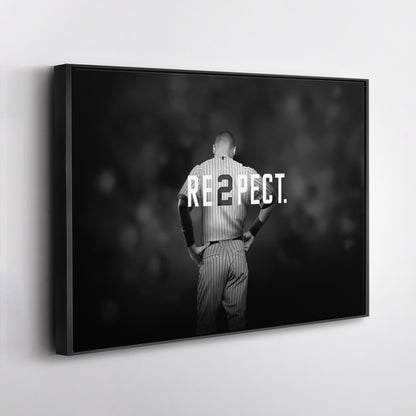 Derek Jeter Baseball Black and White Canvas Wall Art – MLB Legend Decor
