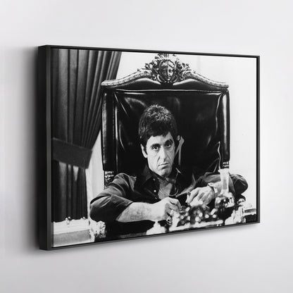 Tony Montana Scarface Canvas Art - Movie Wall Decor Black and White