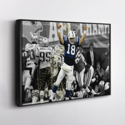 Peyton Manning AFC Championship Canvas Art - NFL Colts vs. Patriots