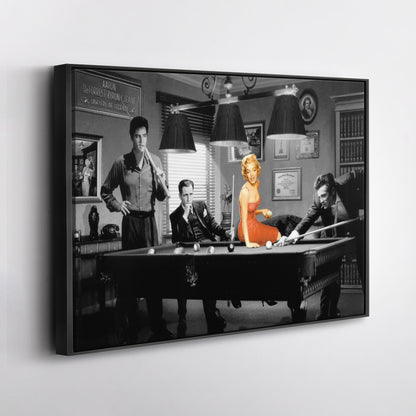 Marilyn Monroe & Elvis Presley Billiard - Canvas Wall Art Decor