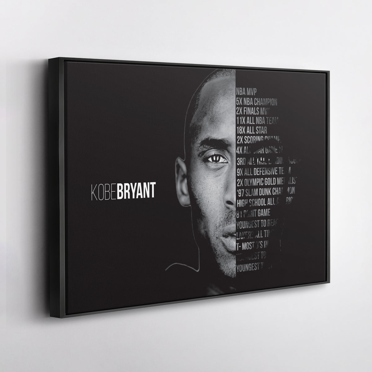 Black Mamba Career Kobe Bryant Canvas Wall Art – Basketball Legend Print