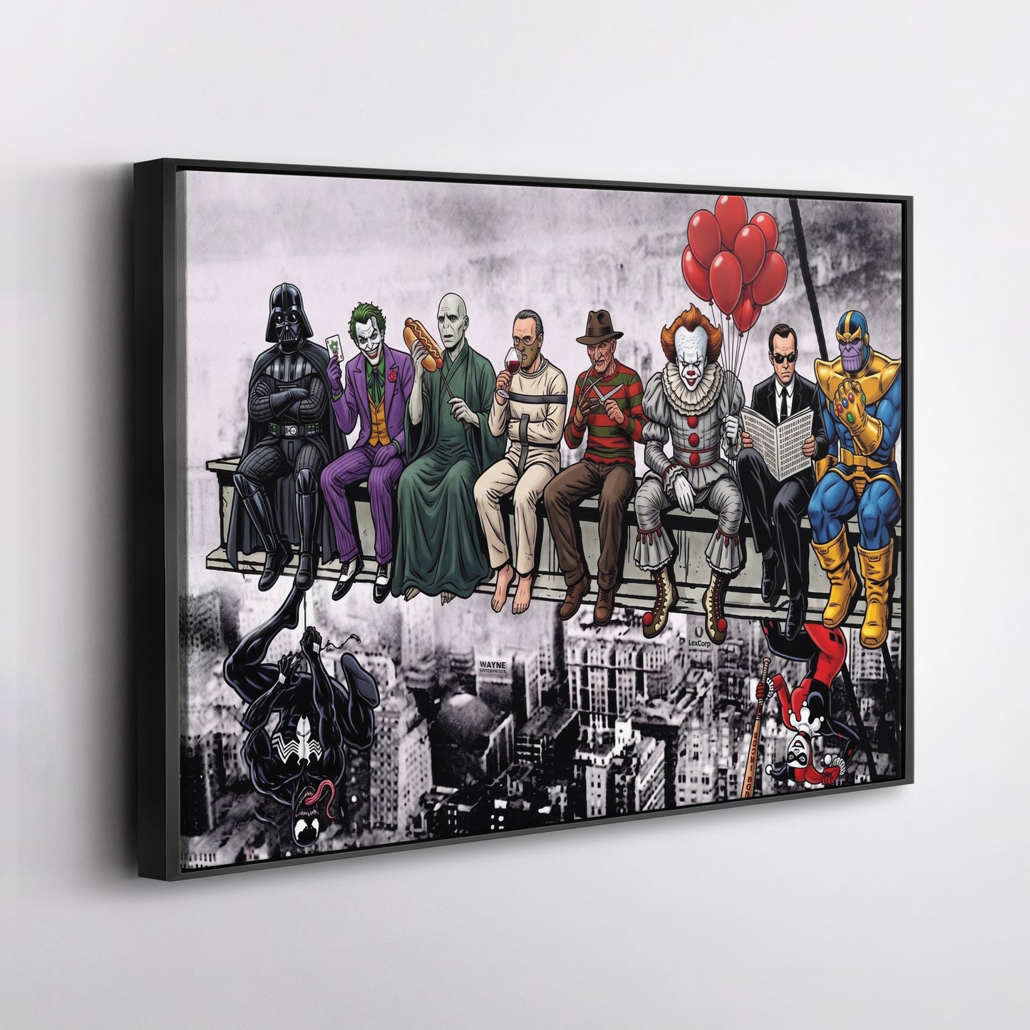 Movie Villains Lunch Atop a Skyscraper Canvas Wall Art
