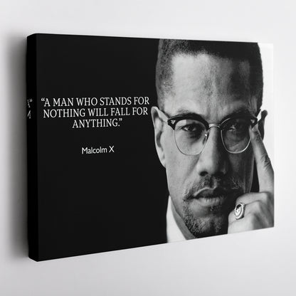 Malcolm X Motivational Quote Canvas Art - Inspirational Wall Decor Print