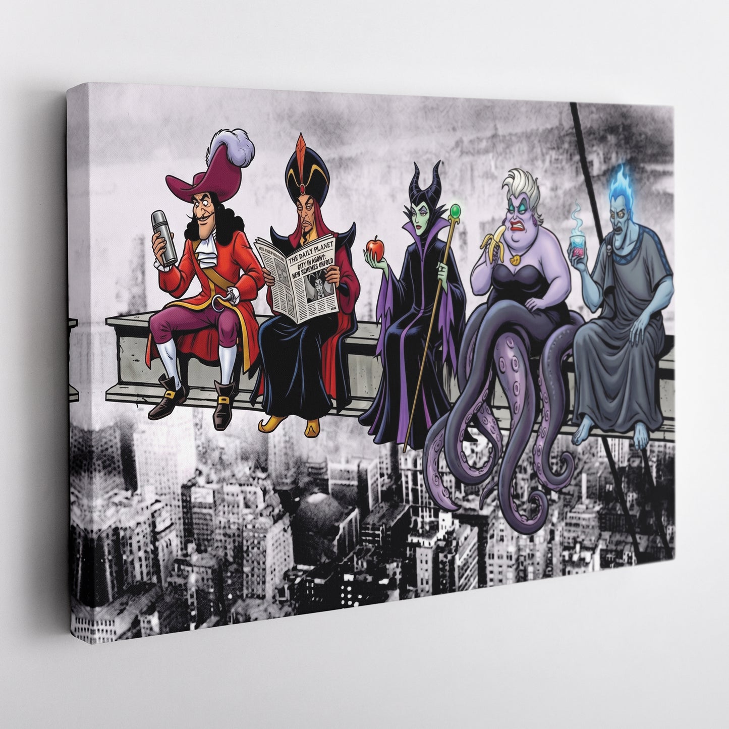 Disney Villains Lunch Atop a Skyscraper Canvas Wall Art