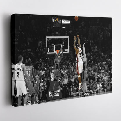 LeBron James Hits Game-Winning Buzzer vs Magic Canvas Wall Art Decor - NBA Playoff Art
