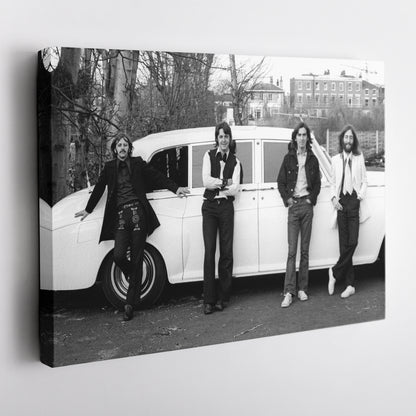 The Beatles Car Music Group Canvas Wall Art – Iconic Band Decor