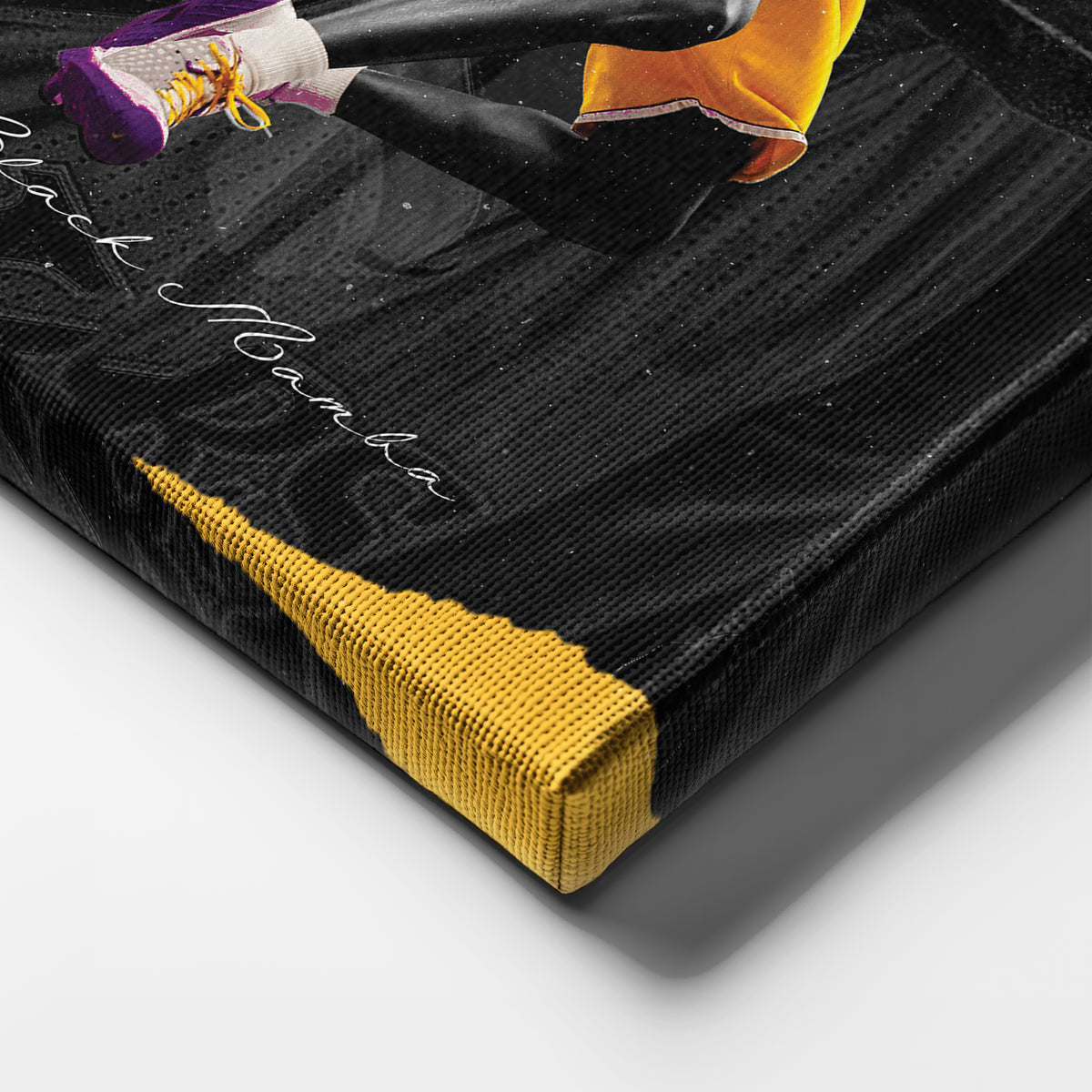 Kobe Bryant Basketball Black Background Canvas Wall Art – NBA Star Print