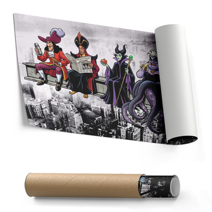 Disney Villains Lunch Atop a Skyscraper Canvas Wall Art