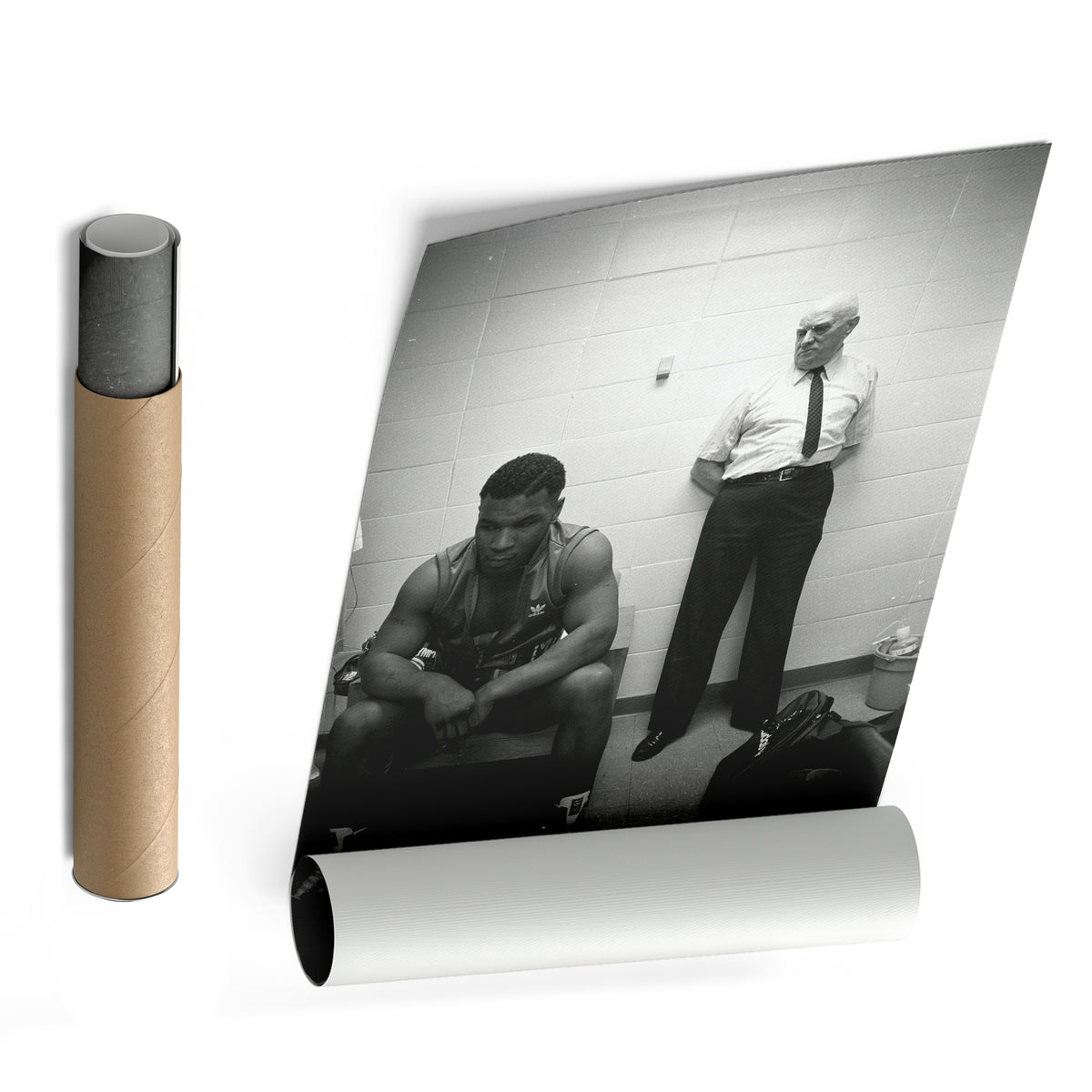 Mike Tyson Boxing Black and White Canvas Art – Boxing Champion Decor