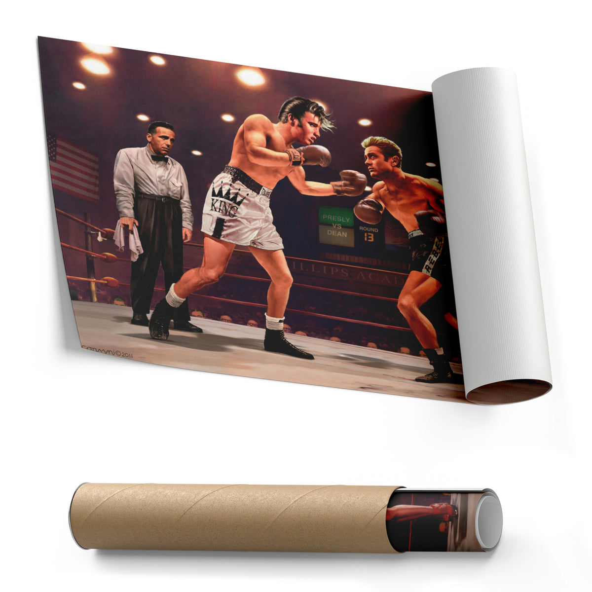 Marilyn Monroe, Elvis Presley & James Dean - Boxing Canvas Wall Art Decor