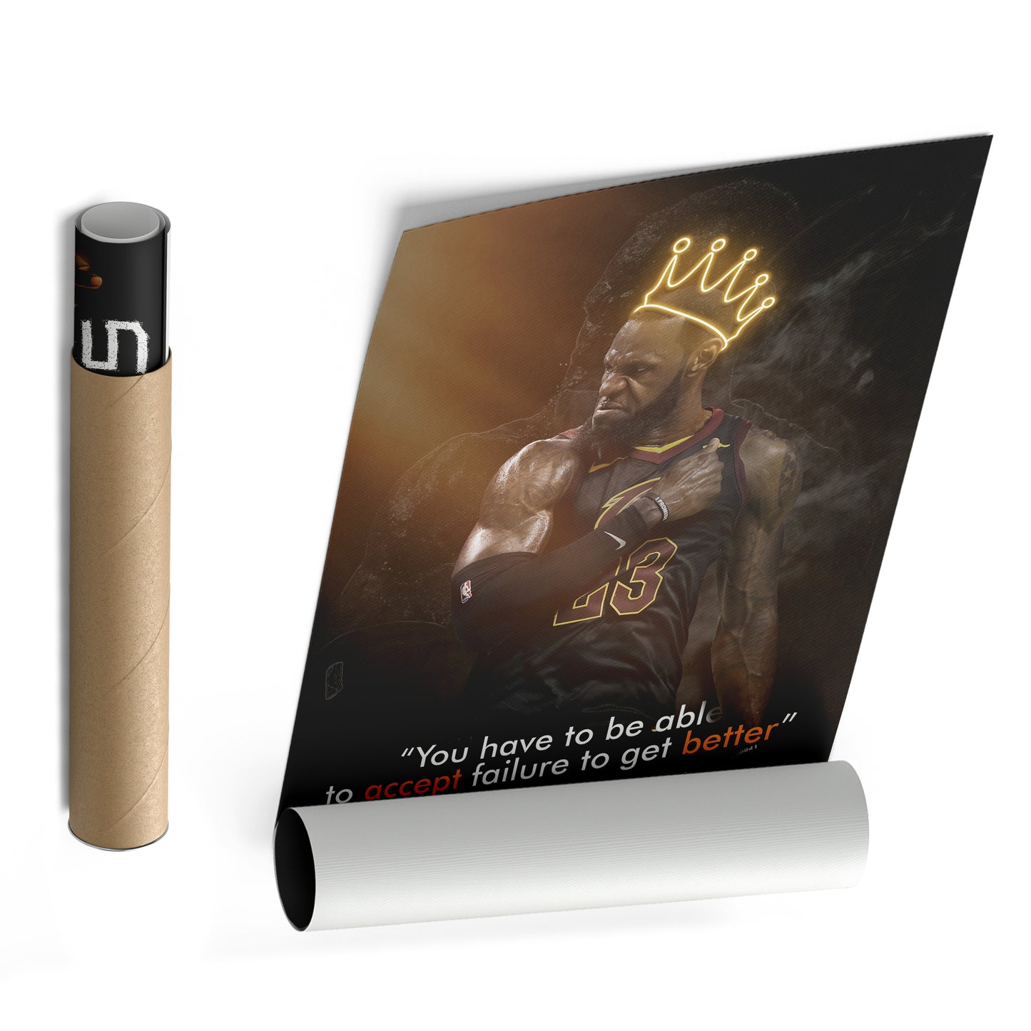 LeBron James King Quote Canvas Wall Art – NBA Superstar Motivation