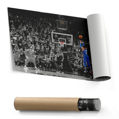 Russell Westbrook Buzzer Beater Canvas Art - NBA Thunder vs. Kings