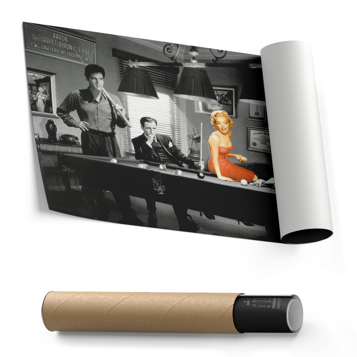 Marilyn Monroe & Elvis Presley Billiard - Canvas Wall Art Decor