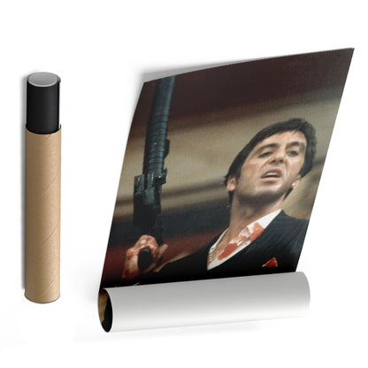 Scarface Poster – Al Pacino with Gun Canvas Wall Art Home Decor