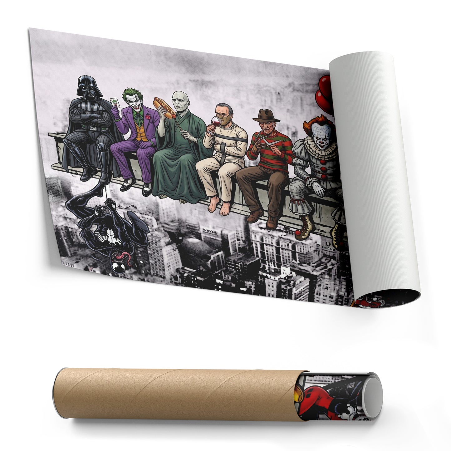Movie Villains Lunch Atop a Skyscraper Canvas Wall Art