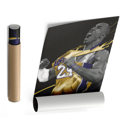 Kobe Bryant Black Mamba Career Canvas Wall Art – Iconic Moments Decor