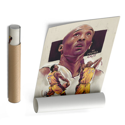 Mamba Out King Kobe Bryant Canvas Art – A Tribute to a Basketball Icon