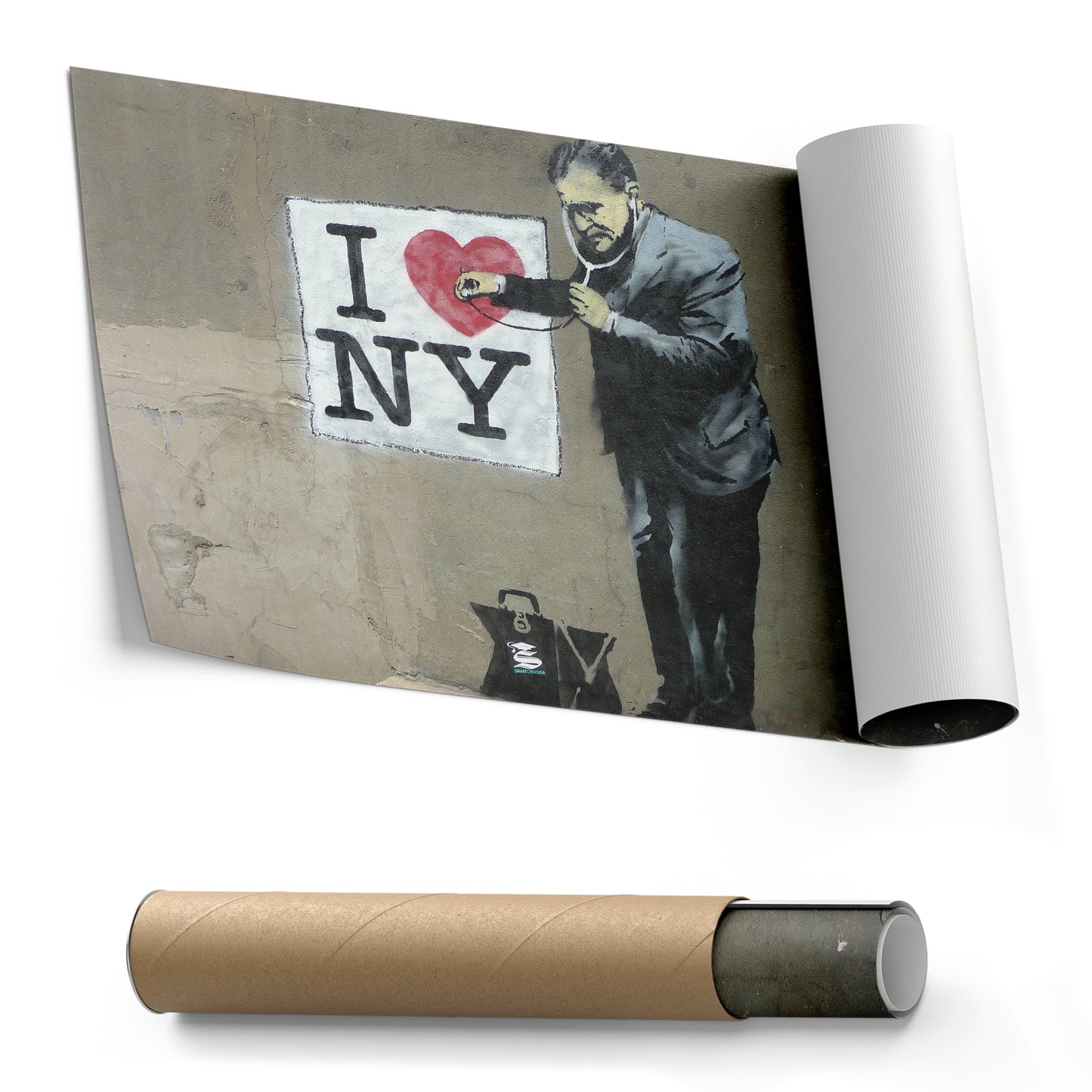 Banksy 'Love New York' Canvas Print - Framed Wall Art