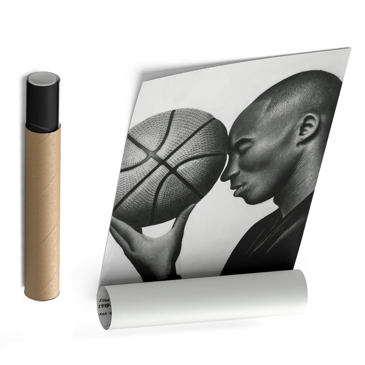 Kobe Bryant Black and White Basketball Canvas Wall Art – Iconic Dunk