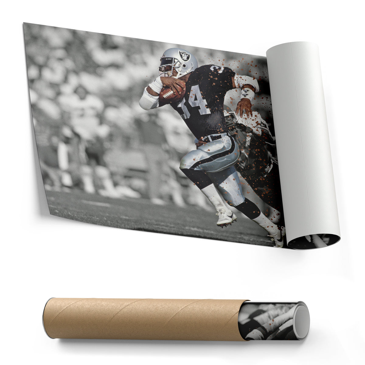 Bo Jackson Dodges Tackle Los Angeles Raiders Canvas Wall Art Decor - NFL Action Art